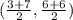 (\frac{3+7}{2} ,\frac{6+6}{2} )