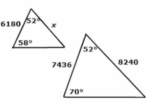 Two farmers each have triangular plots of land in the diagram below with approximate values shown fo