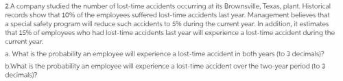 A company studied the number of lost-time accidents occurring at its Brownsville, Texas, plant. Hist