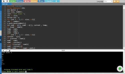 5.24 LAB: Two smallest numbers Write a program that reads a list of integers, and outputs the two sm