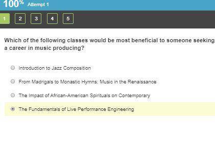 Which of the following classes would be most beneficial to someone seeking a career in music produci
