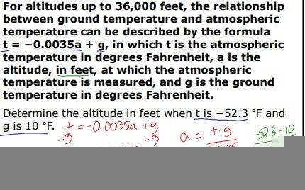 For altitudes up to 36,000 feet, the relationship between ground temperature and atmospheric tempera