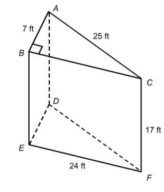 What is the area of the two-dimensional cross section that is parallel to face abc ?  en