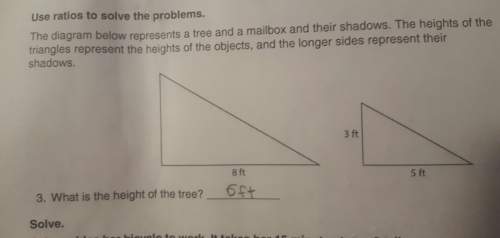 The diagram below represents a tree and a mailbox and their shadows. the heights of the triangles re
