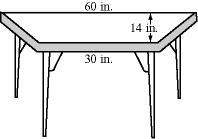 Aschool ordered a trapezoidal activity table as shown in the figure. find the area of the table. (ju