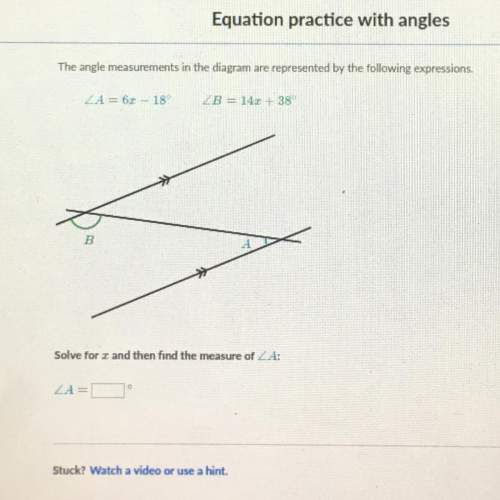 The angle measurements in the diagram are represented by the following expressions solve for x