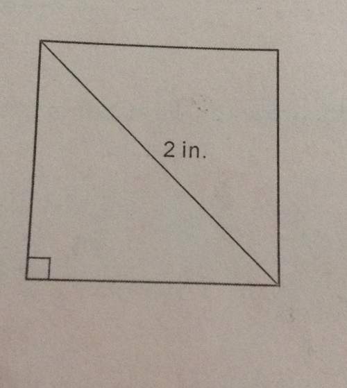 The diagonal of a square is 2 inches.find the area of the square.