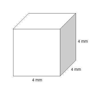 What is the surface area of the cube?  mm2