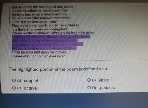 The highlighted portion of the poem is defined as a
