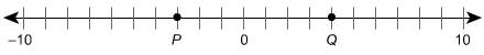 How far is point p from point q?  a. 8 units b. 10 units c. 9 units d. 7 un