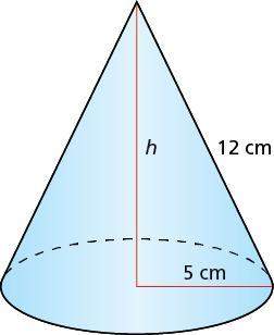 The value of the surface area (in square centimeters) of the cone is equal to the value of the volum