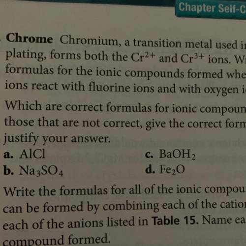 Which are correct formulas for ionic compounds? for those that are not correct, give the correct fo