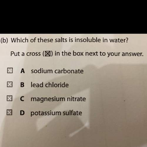Which of these salts is insoluble in water?  1. sodium carbonate 2. lead chl