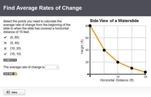 Find the average rate of change [10 points]