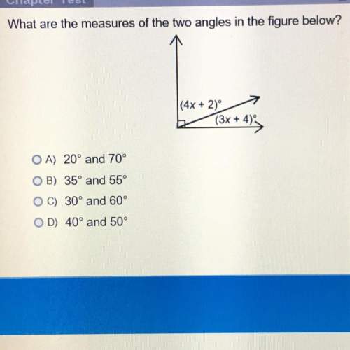 What are the measures of the two angles in the figure below?