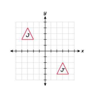 Which sequence of transformations performed on triangle j could result in similar triangle j'?