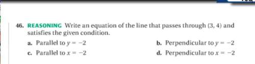 Write an equation of the line that passes (3, 4) and satisfies the given condition