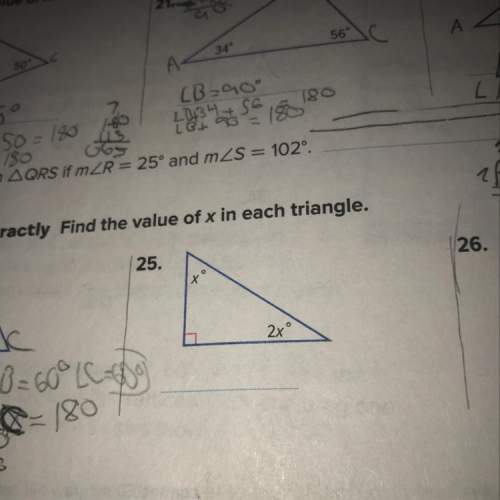 Find the of x in each triangle.