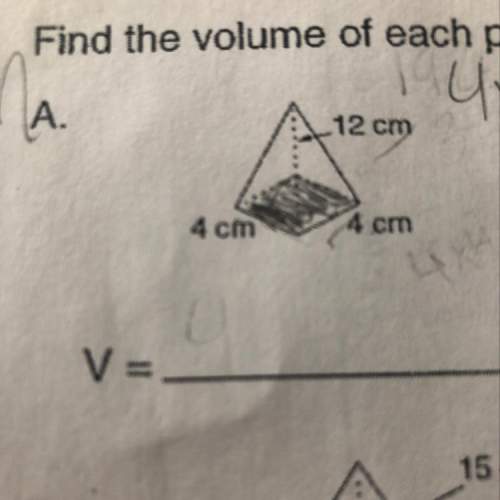 Find the volume using 1/3 x base x height