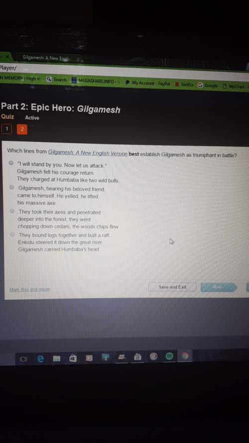 Which lines from gilgamesh: a new english version, best establish gilgamesh as triumphant in battle