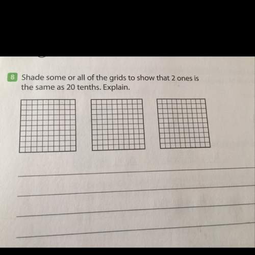 Shade some or all of the grid to show that 2 ones is the same as 20 tenths