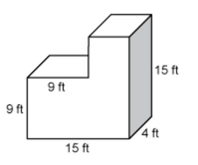 What is the surface area of the figure?  a. 900 ft.^2 b. 291 ft.^2