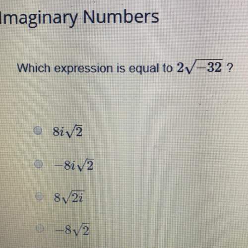 Which expression is equal to 2sqrt-32?