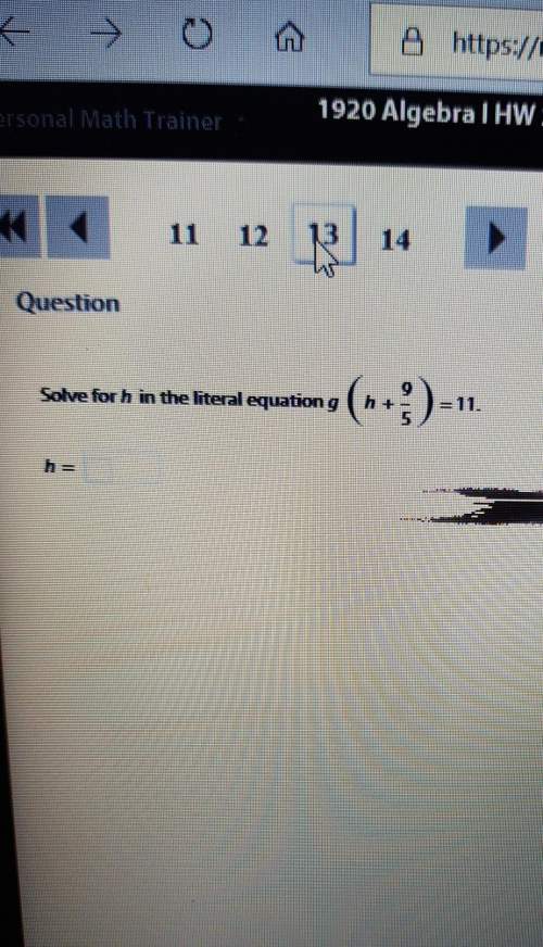 Questionsolve for h in the literal equation g (h+