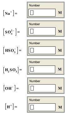 Calculate the concentrations of all species in a 1.70 m na2so3 (sodium sulfite) solution. the ioniza