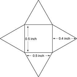 Will give brainliest answer the net of a square pyramid is shown:  what is t