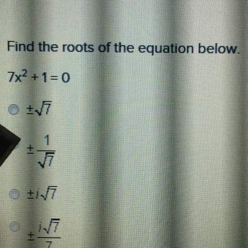 Find the roots of the equation below. 7x2+1=0