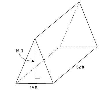 What is the volume of the triangular prism?  a. 716