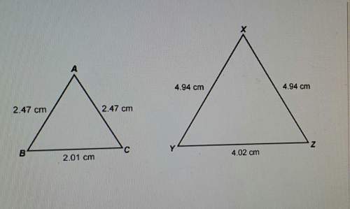 What statement is true about triangles abc and xyz? the triangles are congruent
