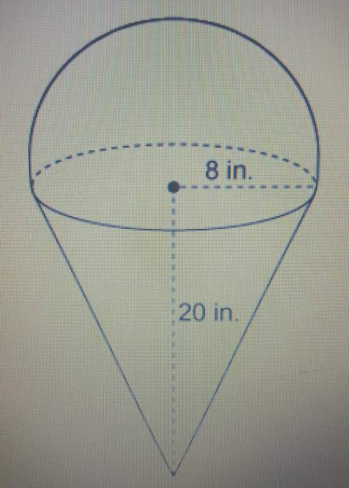 The figure is made up of a hemisphere and a cone.what is the exact volume of the figure?