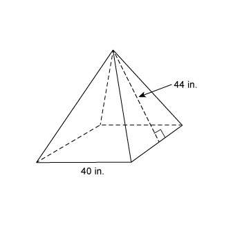 Me  what is the surface area of the square pyramid?  a.