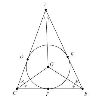 Let segments ab, bc, and ca be tangent to circle g. if ab=52, bf=20, and cd=21, calculate the perime
