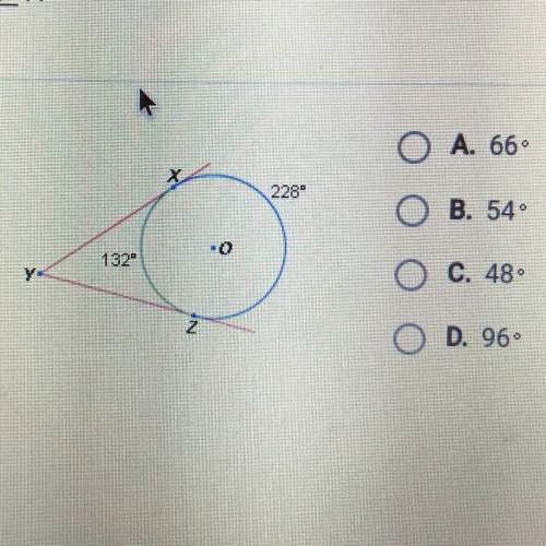 In the diagram below, xy and yz are tangent to o. what is the measure of angle y