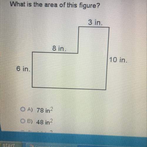 What is the area of this figure?  a) 78in2 b)48in2 c)30in2 d) 18ins