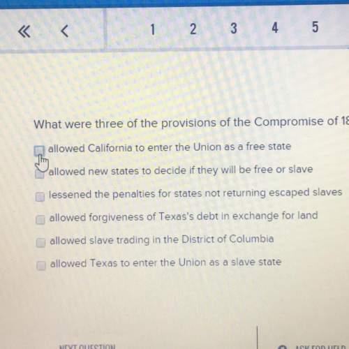 What were three of the provisions of the compromise of 1850