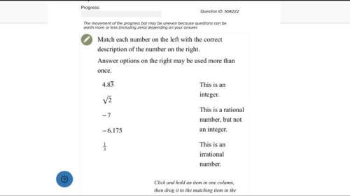 Match each number on the left with the correct description of the number on the right. answer