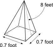 Asquare pyramid is shown below: what is the surface area of the pyramid?  a.11.69