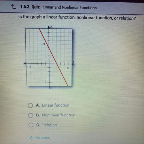 Is the graph a liner function, nonlinear function, or relation?  a. linear function  b.