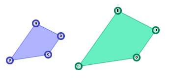The two figures above are similar. the perimeter of quadrilateral abcd is 50 cm, and the perimeter o
