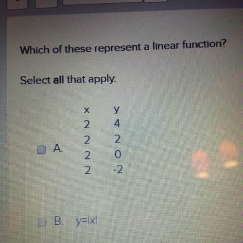 Do any of these represent a linear function (just state letters if they do)