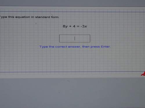 Type this equation in standard form. 8y + 4 = -3x