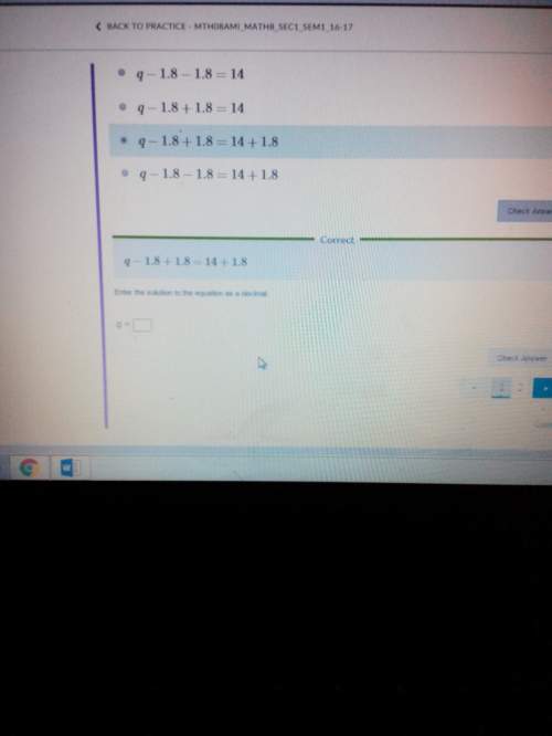It says solution to the equation as a decimal q-1.8+1.8=14+1.8