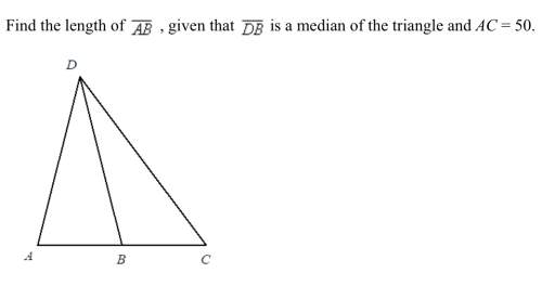 Geometry find the length of line ab given that line db is a median of the triangle and a