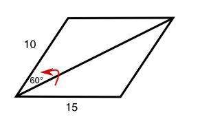 Find the longer diagonal of a parallelogram having sides of 10 and 15 and an angle measure of 60°.
