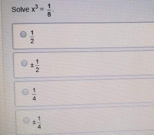 Solve x to the power of 3 = 1 over 8