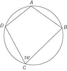 Quadrilateral abcd  is inscribed in this circle. what is the measure of ∠a